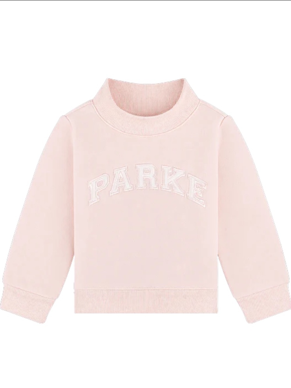 PARKE Pink Mock-Neck Kids Sweatshirt - 5/6Y